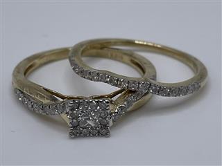 Lady's Diamond Wedding Set 48 Diamonds .51 Carat T.W. 14K Yellow Gold 3.7g